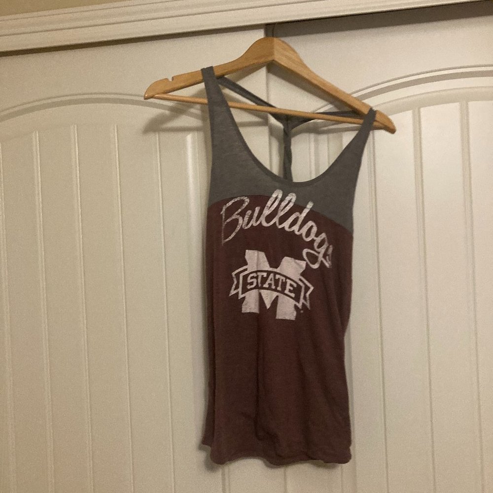Mississippi State Women's Tank Top Logo Small 4/6 Twist Back Rivalry Threads